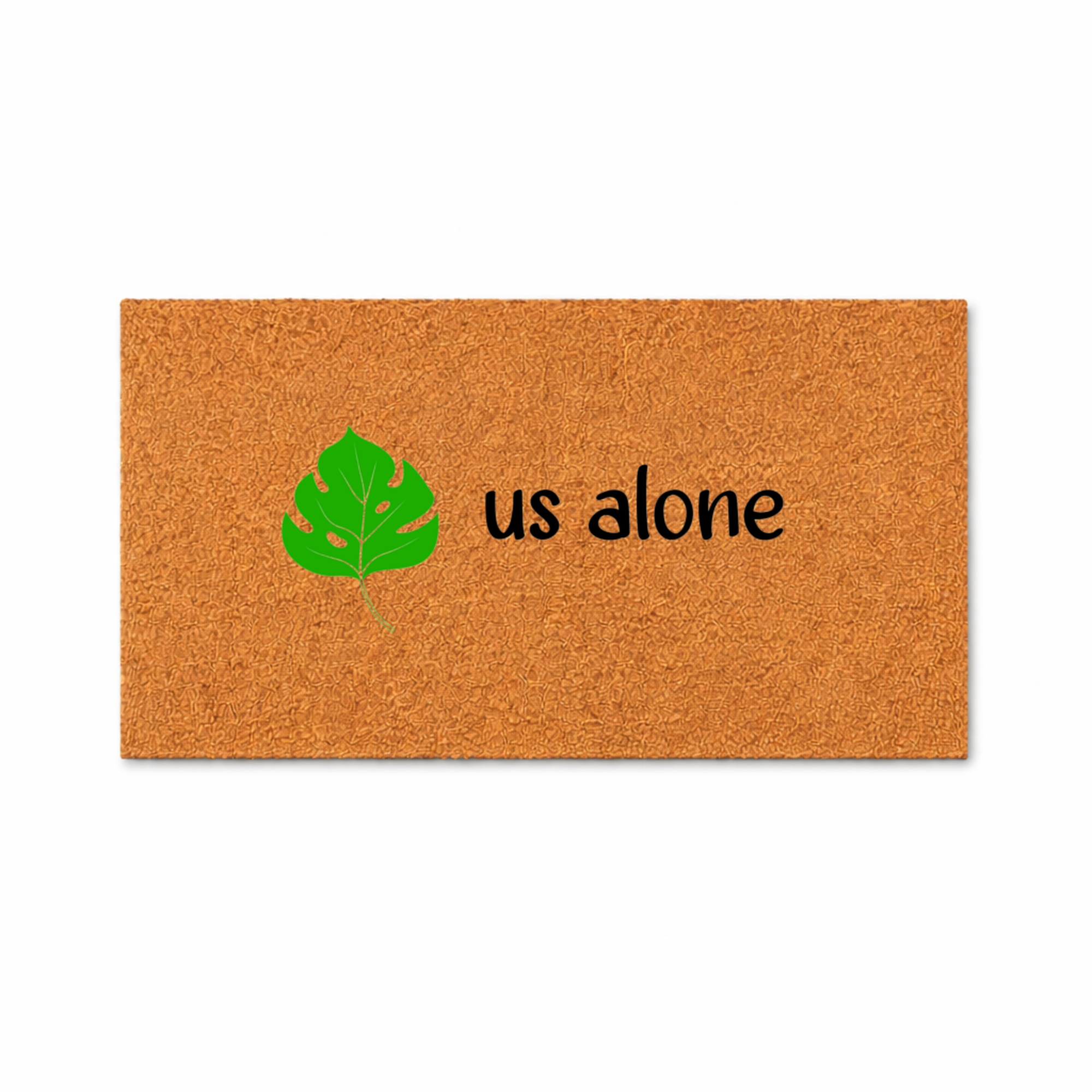 Funny Leaf Us Alone Doormat, Monstera Leaf Pun Welcome Mat, Front Porch ...