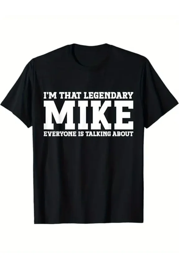 Funny Legendary Mike Name Design for Men Short Sleeve Graphic Tee
