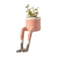 thumbnail image 1 of Funny Leggy Pot Planter, White Striped Pants Character Plant Pot for Succulents Plants Live, Indoor Outdoor Plants Shelf Decor, 1 of 6