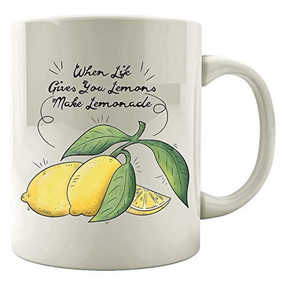 Funny Lemonade Humor 11 oz Coffee Mug - Inspirational Quote White Ceramic Gift