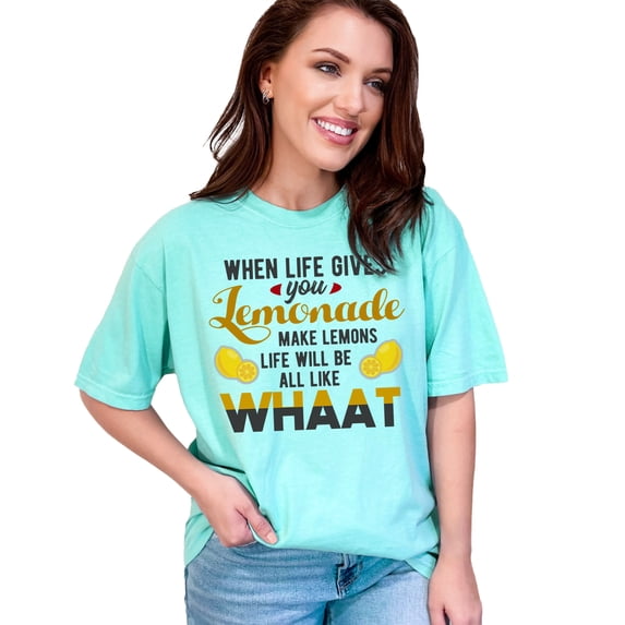 Funny Lemons Life Quote Humor, Chalky Mint Comfort Colors T-Shirt, Small