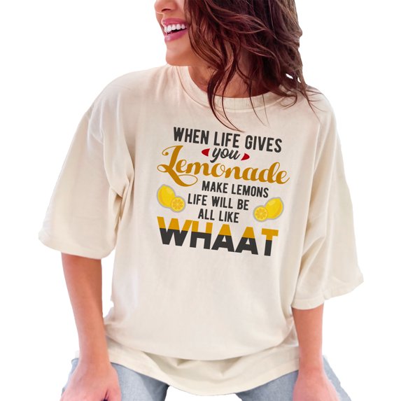 Funny Lemons Life Quote Humor, Ivory Comfort Colors T-Shirt, Medium
