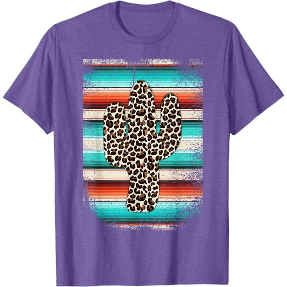 Funny Leopard Cactus Serape Cactus print Turquoise Unisex T-Shirt for Men Women Kids Toddler,Violet Color,Size XL