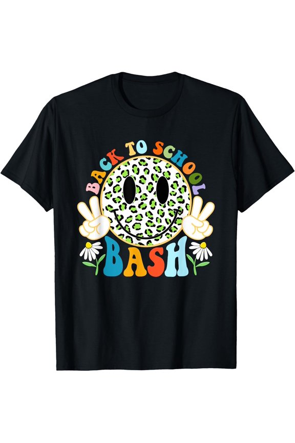 Funny Leopard Smile Face Bash Teacher Student Back To School T-Shirt, Unisex T-Shirt