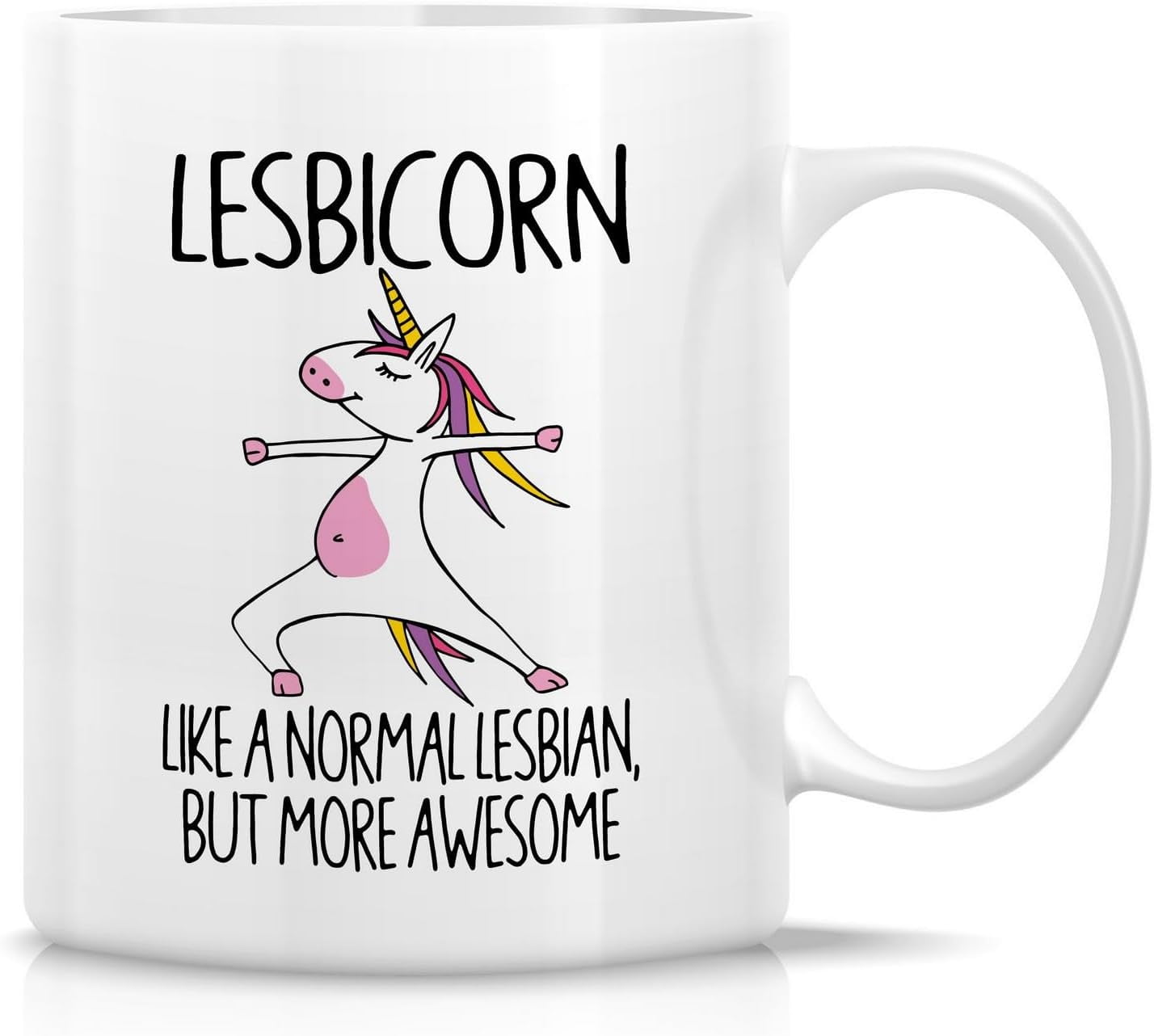 Funny Lesbian Mug Gift Awesome Lesbicorn Unicorn Lgbt Lgbtq Equality Pride 11oz Ceramic Coffee Mugs - Sarcastic Motivational Inspirational Birthday Gifts For Bestie Her Friend Coworker Sister