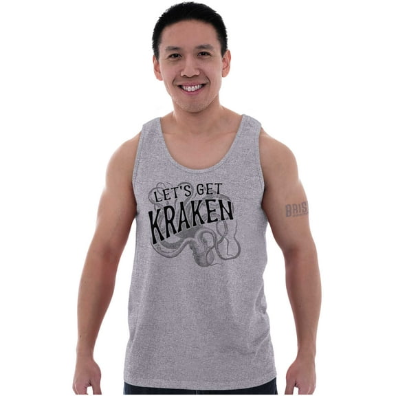 Funny Lets Get Kraken Animal Pun Plus Size Graphic Tank Top Brisco Brands 2X