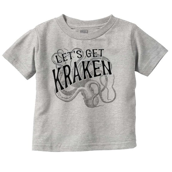 Funny Lets Get Kraken Animal Pun Toddler Boy Girl T Shirt Infant Toddler Brisco Brands 5T