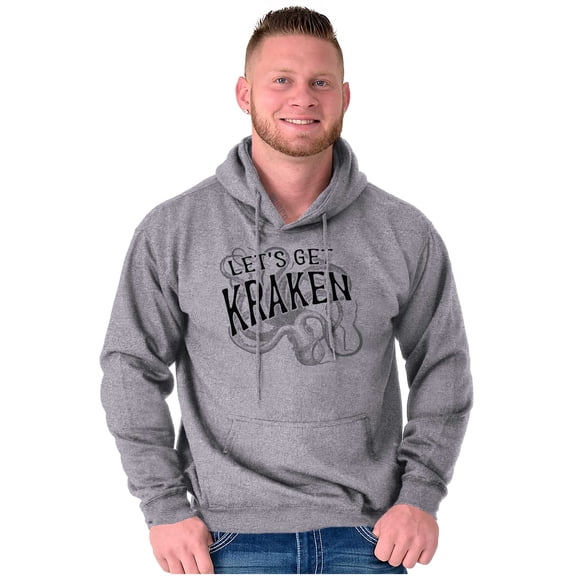 Funny Lets Get Kraken Animal Pun Unisex Plus Fleece Graphic Hoodie Brisco Brands 4X