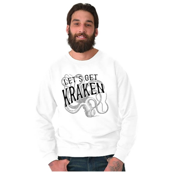 Funny Lets Get Kraken Animal Pun Unisex Plus Fleece Graphic Sweatshirt Brisco Brands 4X