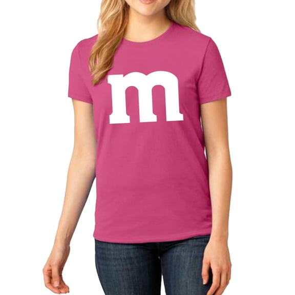 Funny Letter M Halloween Shirt – Costume Tee – Graphic T-Shirt for Women & Teens – Heliconia, 3XL