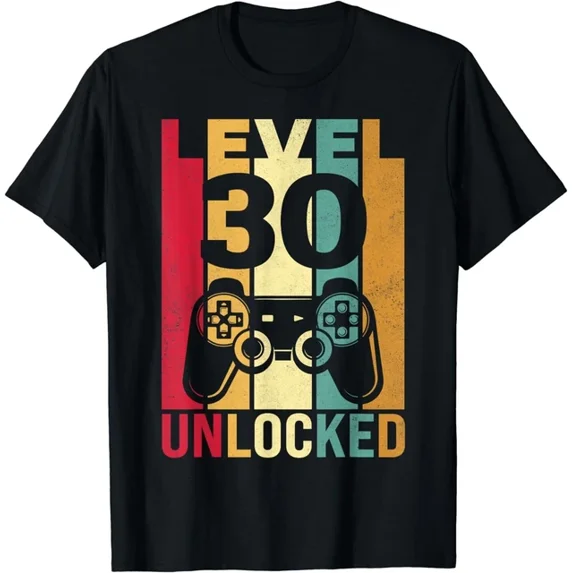 Funny Level 30 Unlocked Him Men Bday Turning 30Th Birthday Gift T-Shirt Unisex S-5XL Hot Trending Shirt, Vintage Birthday Gift