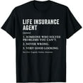 thumbnail image 1 of Funny Life Insurance Agent Definition Life Insurance Humor T-Shirt Men women T-shirt black, gift. Sizes: S, M,L, XL, 2XL, 3XL, 4XL, 1 of 4
