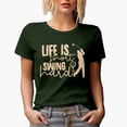 thumbnail image 1 of Funny Life Is Short, Swing Hard Quote with Ball on a Tee & Golf Player, Golfing or Golfer Themed Merch Gift, Military Green T-Shirt, X-Large, 1 of 5