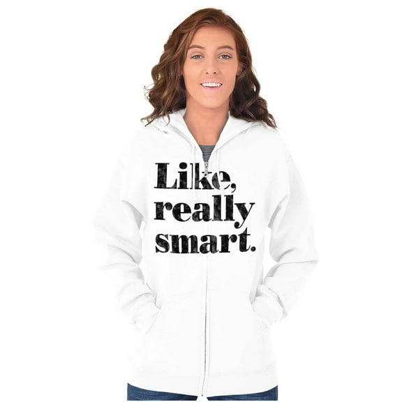 Funny Like Really Smart Attitude Womens Plus Size Graphic Zipper Hoodie Brisco Brands 4X