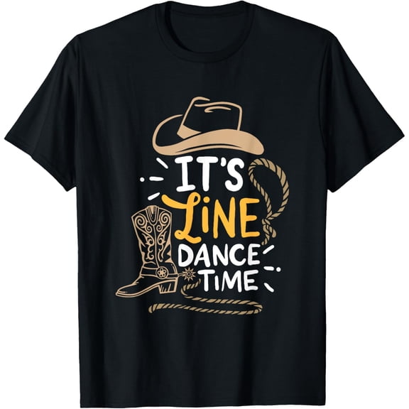 Funny Line Dance It's Line Dance Time Country Western Boots T-Shirt