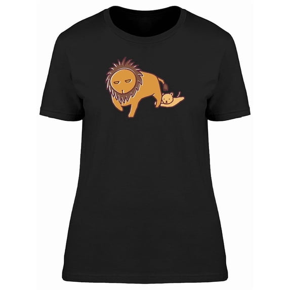 Funny Lion And Baby Cartoon Tee Women's -Image by Shutterstock