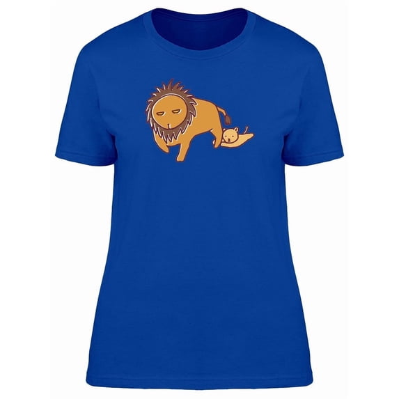 Funny Lion And Baby Cartoon Tee Women's -Image by Shutterstock