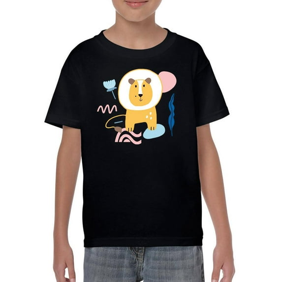 Funny Lion Doodle T-Shirt Juniors -Image by Shutterstock, Small
