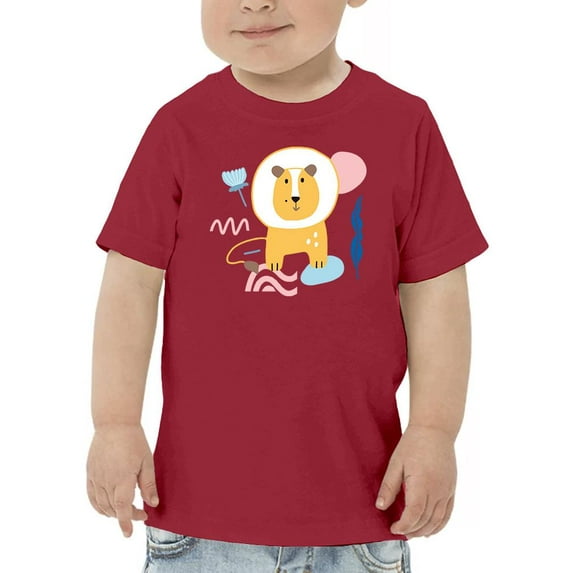 Funny Lion Doodle T-Shirt Toddler -Image by Shutterstock, 4 Toddler