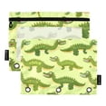 thumbnail image 1 of Funny Little Crocodile 2 Pack Pencil Pouch for 3 Ring Binder Smooth Zipper Folders with Pockets Clear Window Pencil Case, 1 of 6