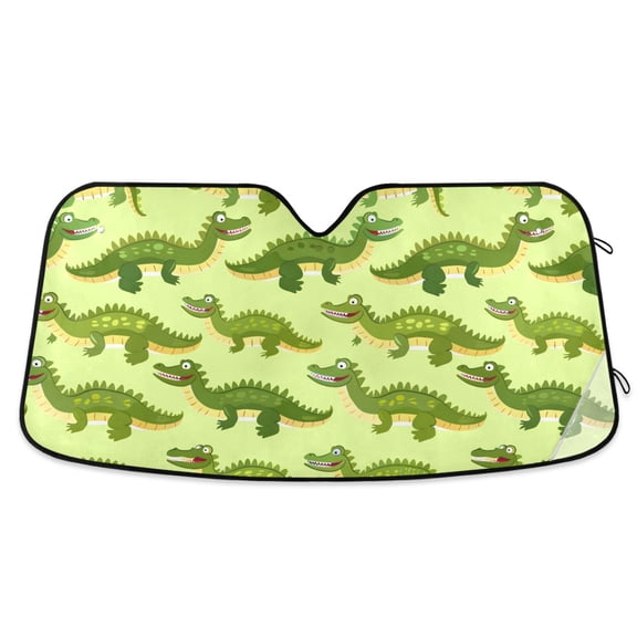 Funny Little Crocodile Car Windshield Sun Shade Foldable Car Front Window Visor Heat and UV Protection 53x23.5