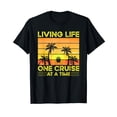 thumbnail image 1 of Funny Living Life One Cruise At A Time Cool Cruise Ship Short Sleeve Black T-Shirt, 1 of 5