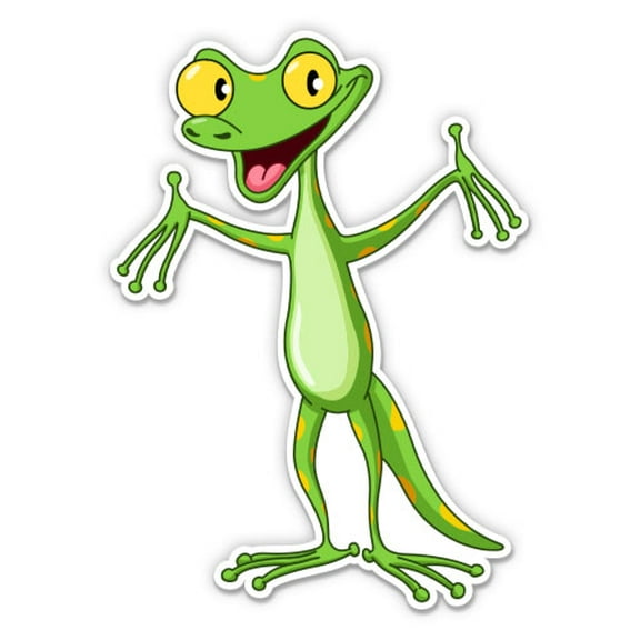 Funny Lizard Green Gecko - 12" Vinyl Sticker Waterproof Decal