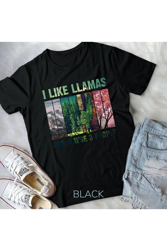 Funny Llama Design For Kids Men Women Alpaca Lover Farming Unisex T-shirt