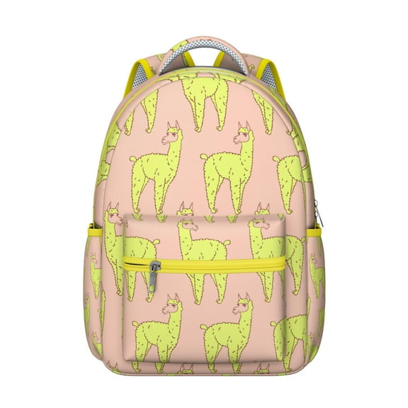 Funny Llama Face Backpack - Waterproof Student Backpack with Alpaca Design, Breathable Mesh Straps, Spacious Storage for School, College, or Daily Use