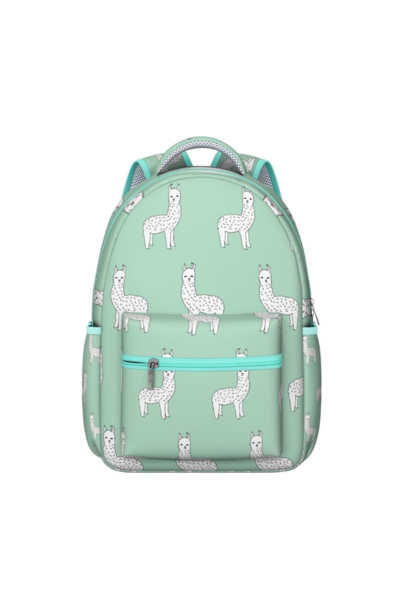 Funny Llama Face Backpack - Waterproof Student Backpack with Alpaca Design, Breathable Mesh Straps, Spacious Storage for School, College, or Daily Use