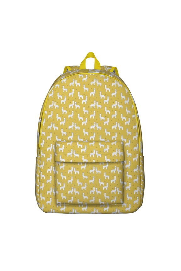 Funny Llama Face Print Laptop Backpack for Students, Spacious and Waterproof School Bag with Cute Cartoon Design