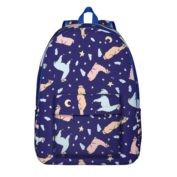 Funny Llama Face Print Laptop Backpack for Students, Spacious and Waterproof School Bag with Cute Cartoon Design