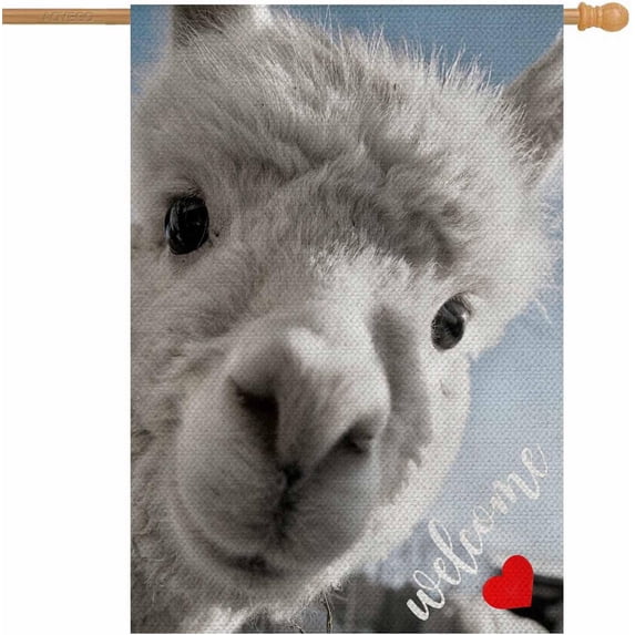 Funny Llama House Flags 28 x 40 Double Sided Burlap I Love Llama Yard Flags Spring Summer Farmhouse Seasonal Outdoor Flag