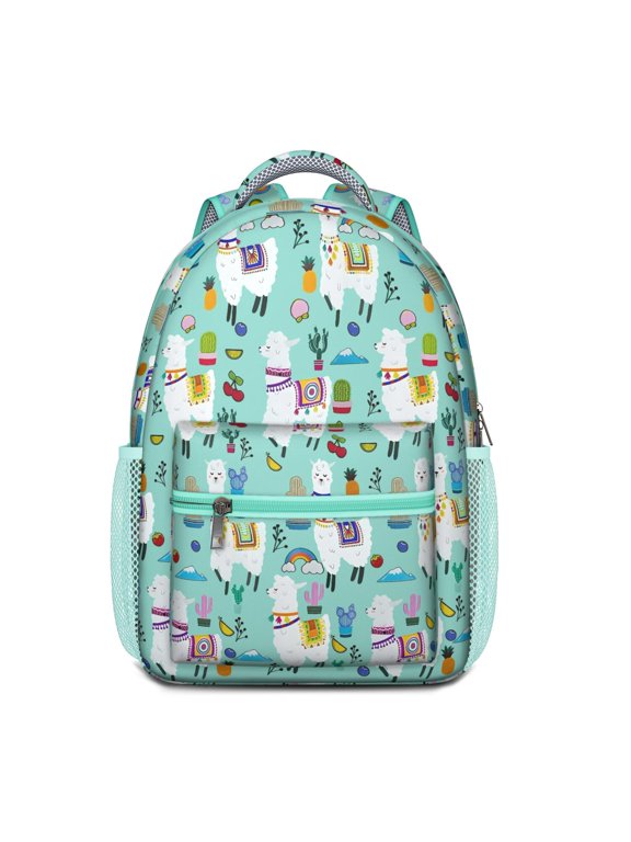 Funny Llama Pattern Backpack – Adorable Alpaca Face Cartoon Design with Cute and Kawaii Style for School Use