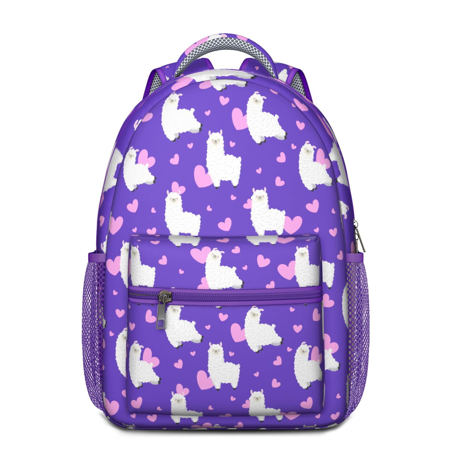 Funny Llama Pattern Backpack – Adorable Alpaca Face Cartoon Design