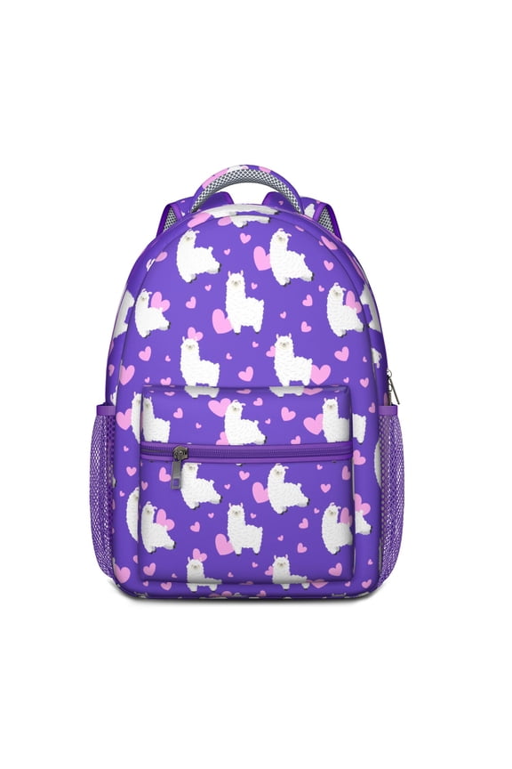 Funny Llama Pattern Backpack – Adorable Alpaca Face Cartoon Design with Cute and Kawaii Style for School Use