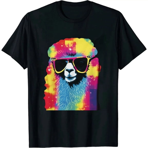 Funny Llama Retro Style Cool Sunglasses Alpaca Lover Gift T-Shirt