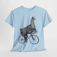 thumbnail image 1 of Funny Llama Riding Bike Graphic Tee: Quirky Unisex T-Shirt, 1 of 5