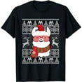 thumbnail image 1 of Funny Llama Santa Hat Christmas Ugly Sweater Xmas Gift Girls T-Shirt, 1 of 3