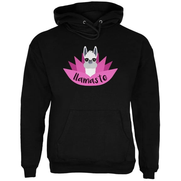 Funny Llamaste Yoga Llama Namaste Mens Hoodie Black 2XL
