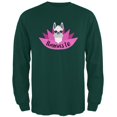 thumbnail image 1 of Funny Llamaste Yoga Llama Namaste Mens Long Sleeve T Shirt Forest Green 3X-LG, 1 of 1