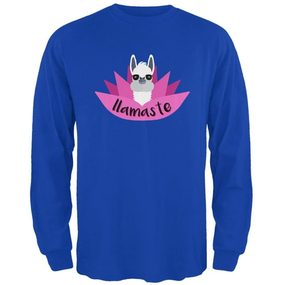 Funny Llamaste Yoga Llama Namaste Mens Long Sleeve T Shirt