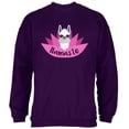 thumbnail image 1 of Funny Llamaste Yoga Llama Namaste Mens Sweatshirt Purple LG, 1 of 1