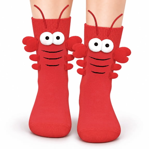 Funny 3D Lobster Socks for Women Teen Girls Her, Cute Unique Novelty Gifts Crazy Animal Cool Weird Silly Funky Socks, Fun Gifts for Valentines Birthdays Easter Mothers Day Christmas Stocking Stuffers