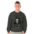 thumbnail image 1 of Funny Locals Only Grim Reaper Skull Sweatshirt for Men or Women Brisco Brands 2X, 1 of 5