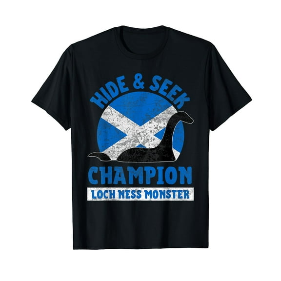 Funny Loch Ness Monster Nessie Hide And Seek Champion T-Shirt