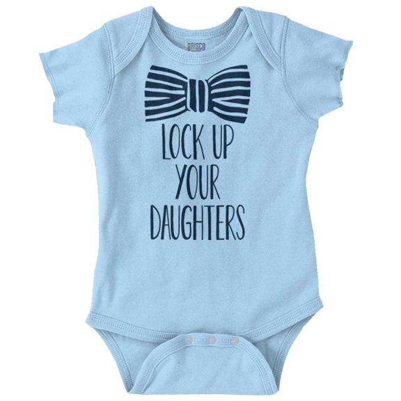 Funny Lock Up Your Daughters Bowtie Bodysuit Jumper Boys Infant Baby Brisco Brands 18M