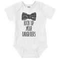 thumbnail image 1 of Funny Lock Up Your Daughters Bowtie Bodysuit Jumper Boys Infant Baby Brisco Brands NB, 1 of 6