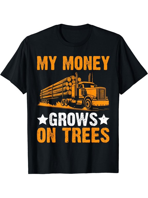 Funny Logging Trucker Gifts Logging Trucker Log Truck Driver T-Shirt