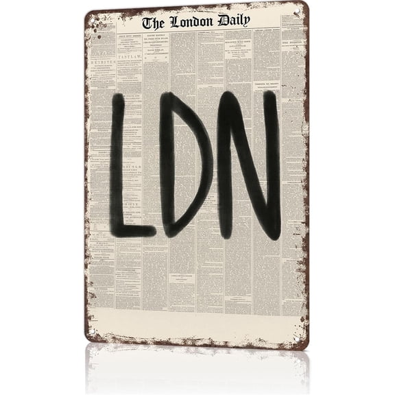 Funny London Newspaper Aluminum Wall Sign 8x12 Inch Retro Print for Home Bar Office Decor